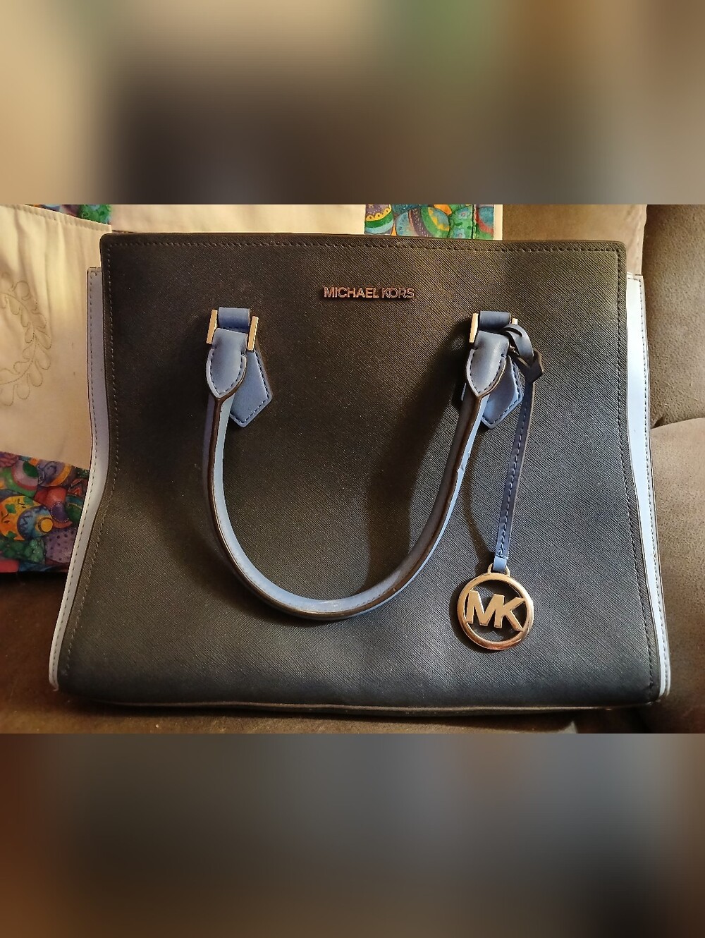 Michael Kors Navy and Light Blue Handbag